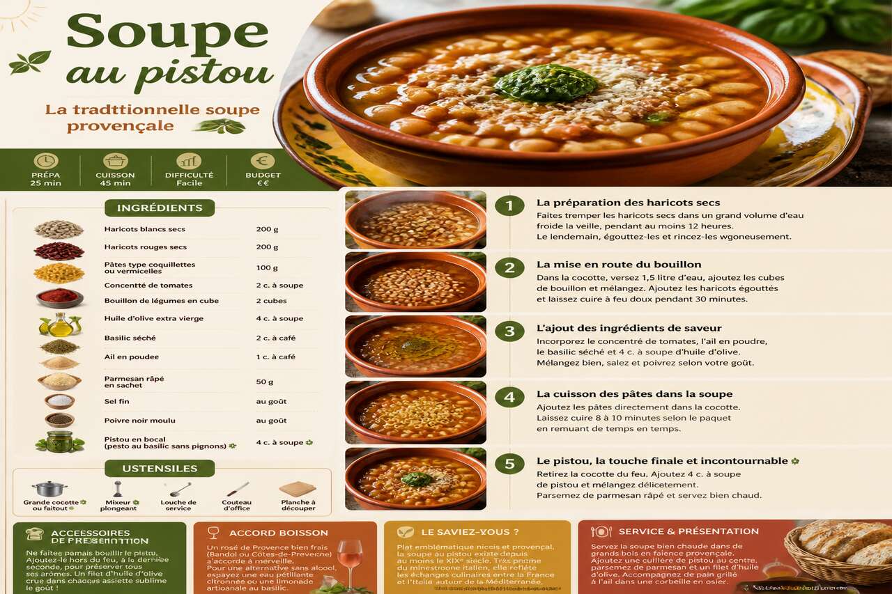 Fiche recette Recette de la traditionnelle soupe au pistou