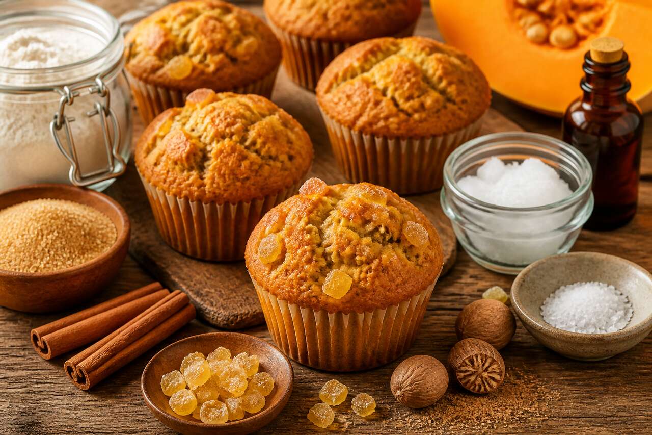 Muffins courge et gingembre confit : recette savoureuse