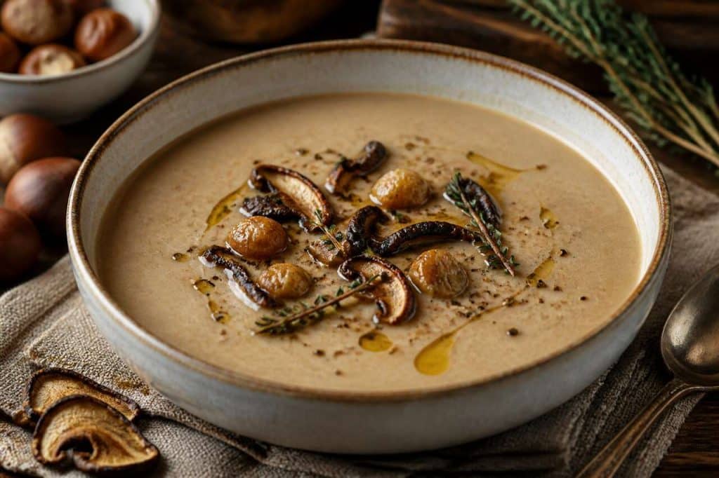 Velouté de champignons et châtaignes : la recette gourmande