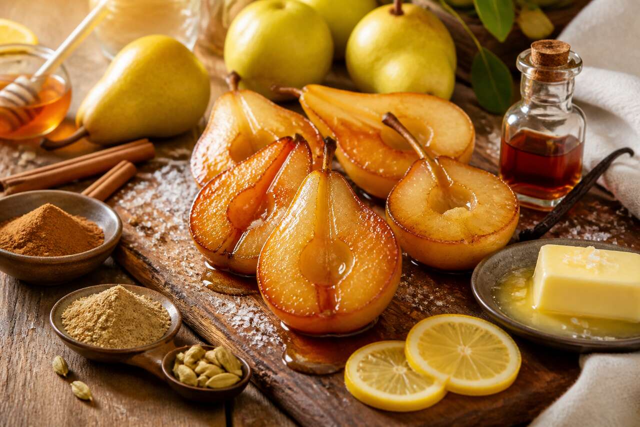 Recette de poires caramélisées au four