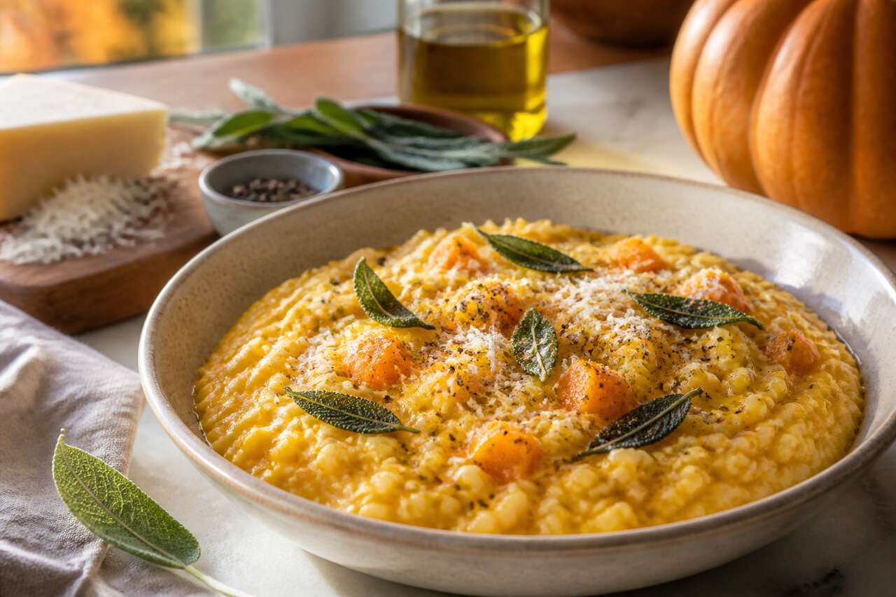 Risotto automnal au potimarron et Pecorino