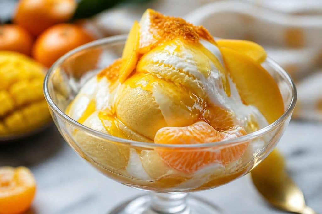 Yaourt glacé mangue et clémentine : recette simple et rafraîchissante
