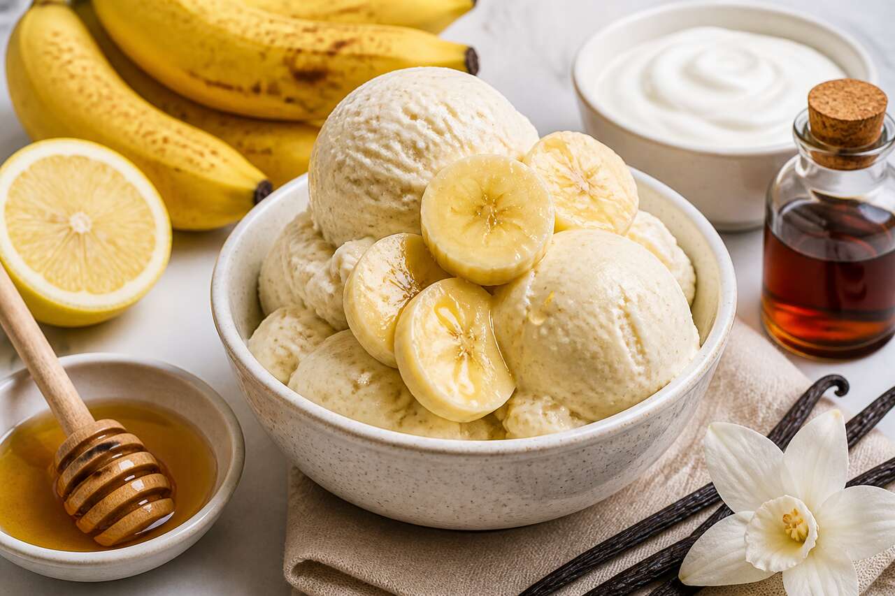 Yaourt glacé à la banane : recette facile et rafraßchissante