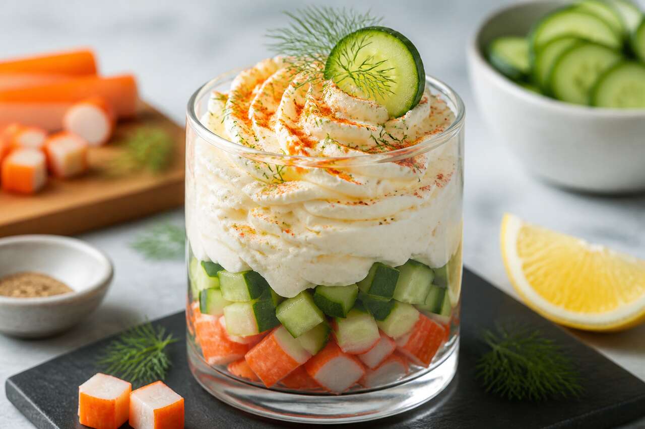 Verrine surimi, concombre et fromage frais : une recette fraßche et légÚre