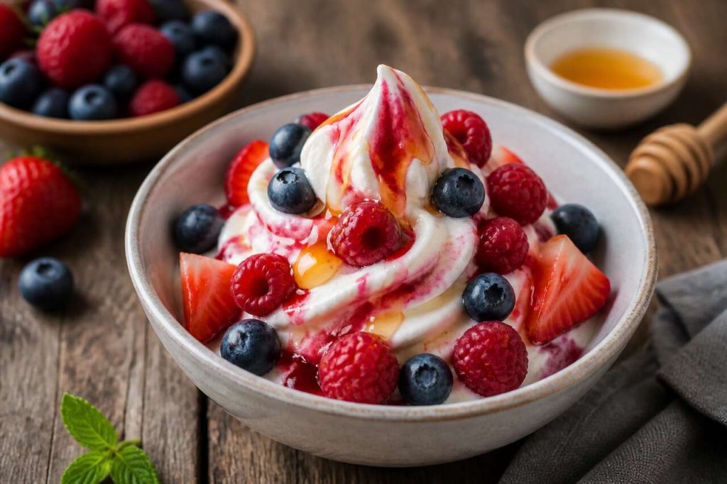 Yaourt glacé aux fruits rouges : recette facile et rafraîchissante