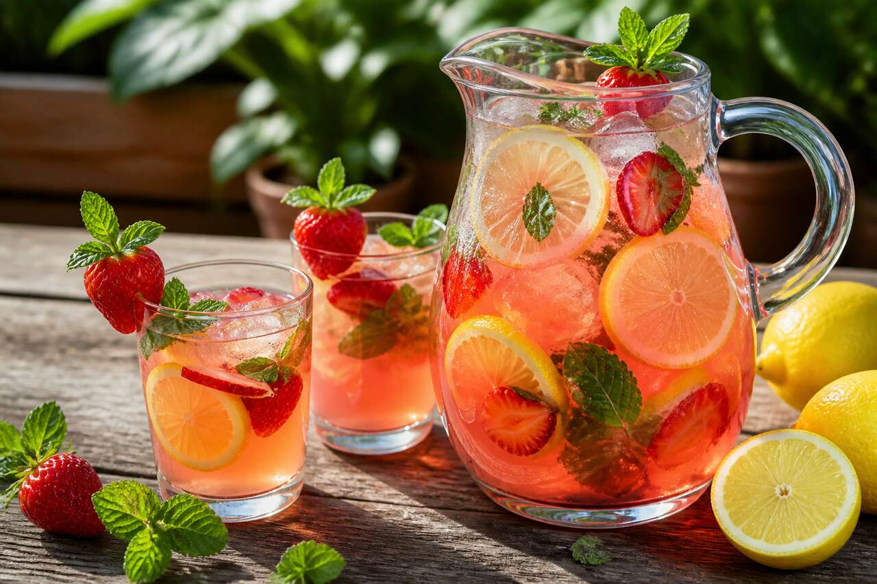 Limonade fraise menthe : recette rafraîchissante