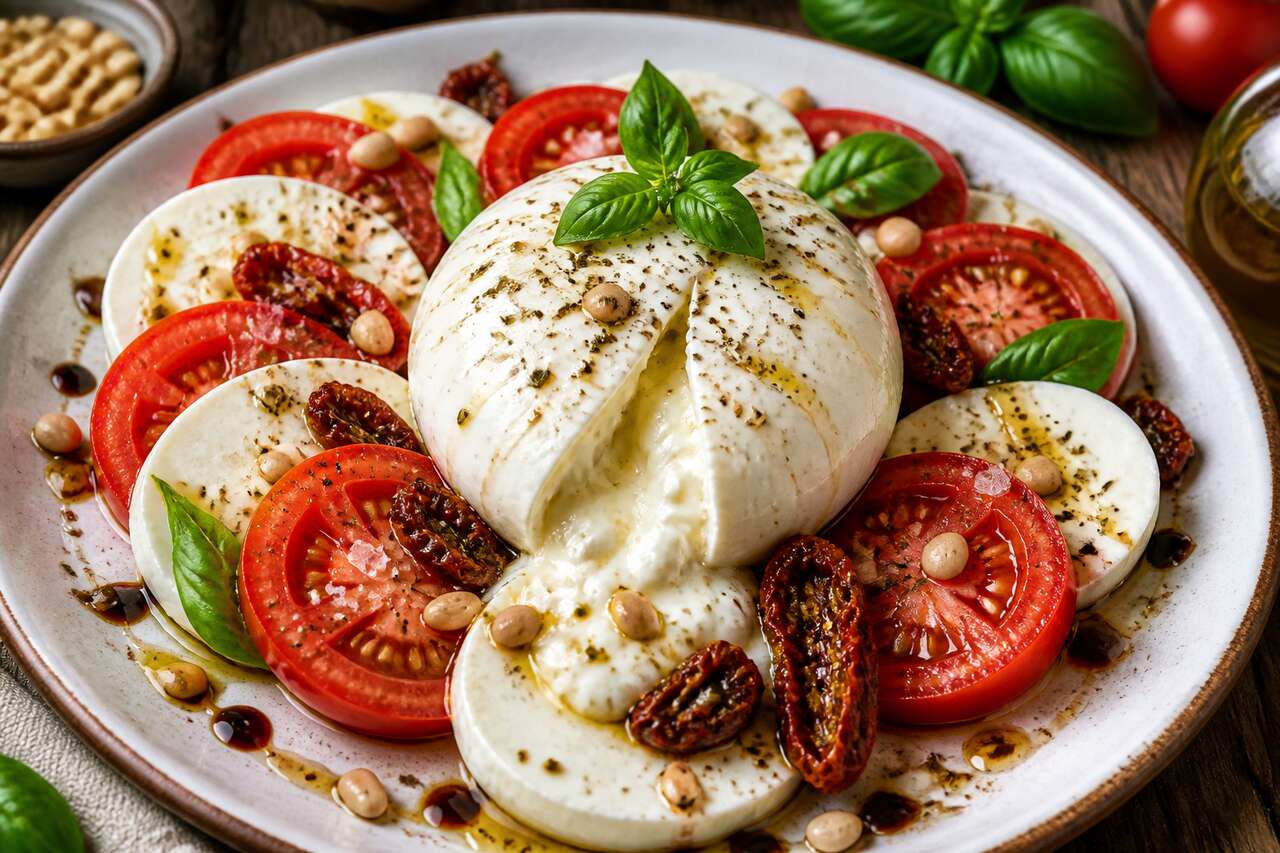 Salade de tomates, mozzarella et burrata : une recette savoureuse