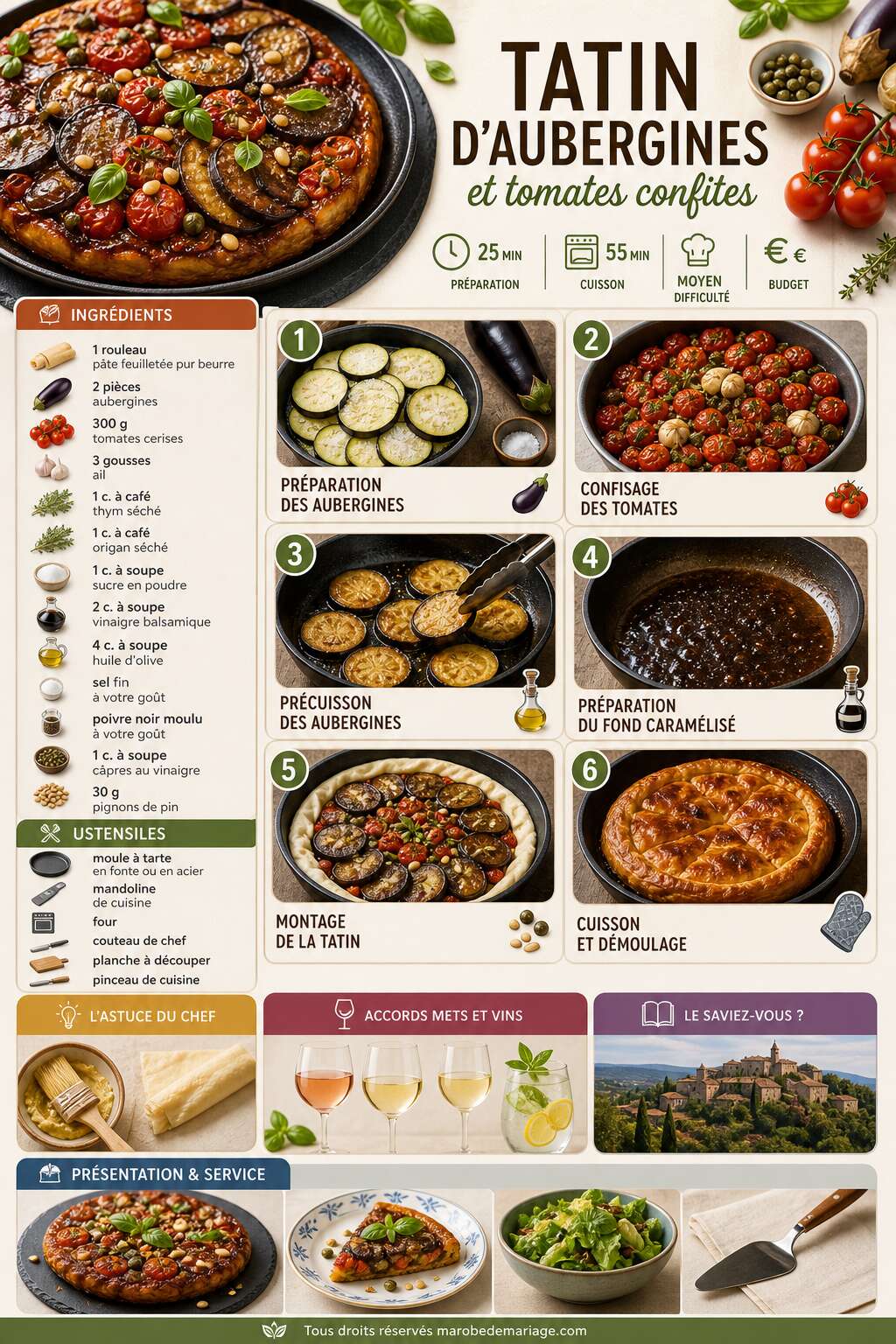 Fiche recette Recette Tatin D'aubergines Et Tomates Confites